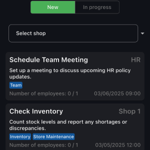 Workly
Detailed list of tasks